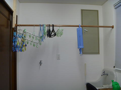 洗濯物 室内干し竿製作 設置
